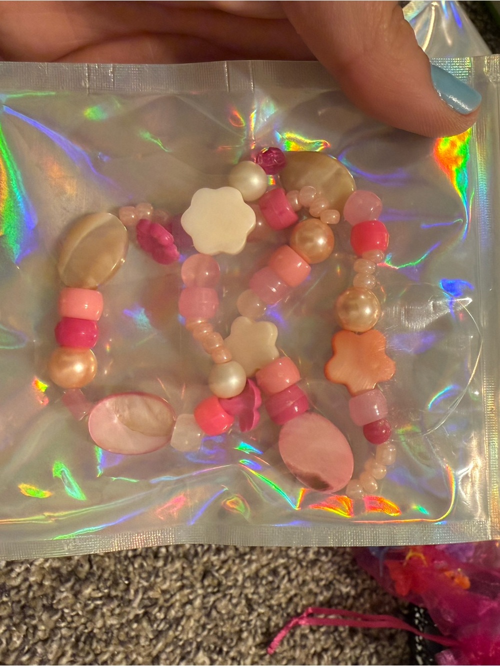 Handmade beaded phone chain
